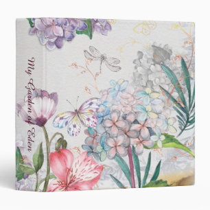 Classeur Le jardin d'aquarelle fleurit la libellule de