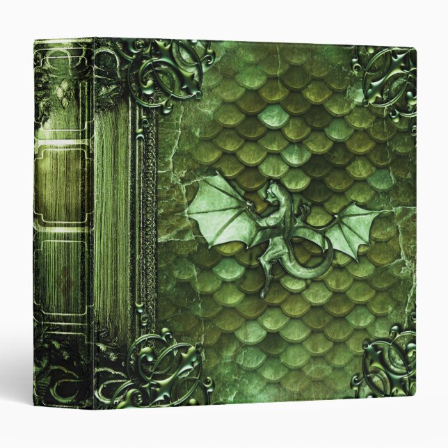 Classeur Le joli dragon mesure le livre antique de magie de (Devant/Côté)