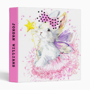 Classeur Le lapin féerique d'aquarelle ajoutent votre no