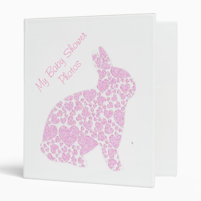 Classeur Le lapin rose le personnalisent album photos de (Devant/intérieur)