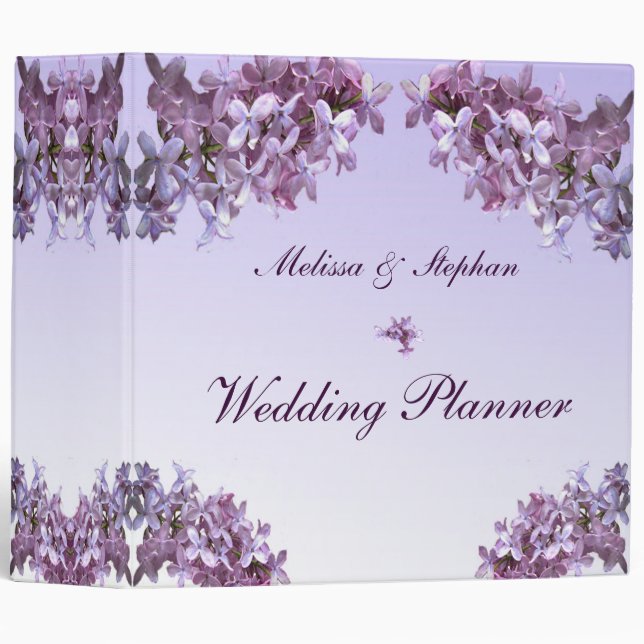 Classeur Le lilas floral fleurit le wedding planner (Devant/Côté)