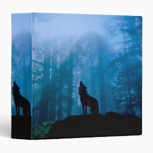Classeur Le loup hurlant dans la nature