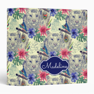 Classeur Le motif indien vintage de tigre de style
