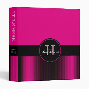 Classeur Le noir chic décoré d'un monogramme de roses