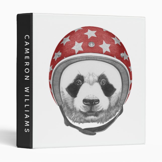 Classeur Le panda de casse-cou | ajoutent votre nom (Devant/Côté)