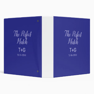 Classeur Le parfait match bleu royal luxe ajout couple nom