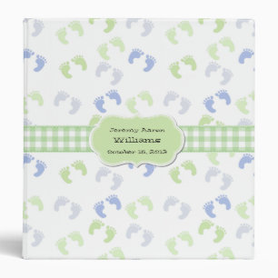 Classeur Le pied bleu et vert de bébé imprime l'album fait