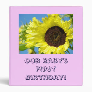 Classeur Le premier anniversaire du bébé ! Tournesol