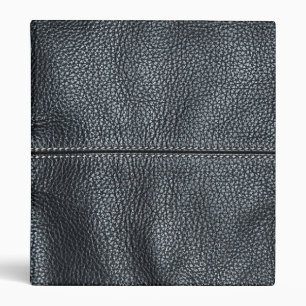 Classeur Le regard du grain en cuir noir piqué par doux
