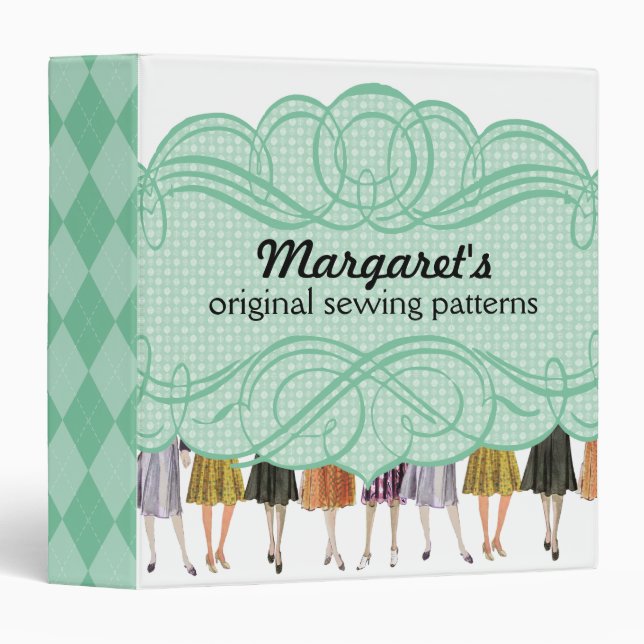 Classeur le rétro modèle de robe de mode borde la couture (Devant/Côté)