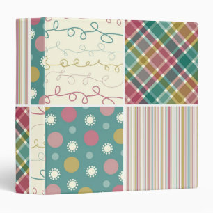 Classeur Le rétro plaid turquoise vintage pointille le