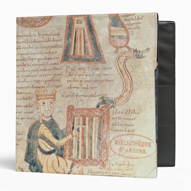 Classeur Le Roi David jouant un psaltery d'un psalter (Devant/Intérieur)