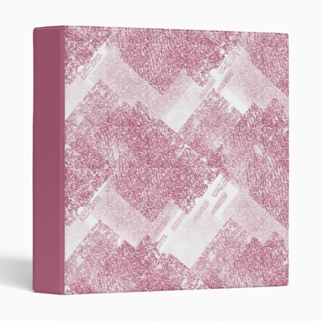 Classeur Le rose brille sur le blanc. (Devant/Côté)