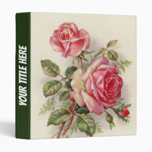 Classeur Le rose floral vintage rose ajoutent le titre