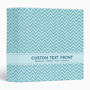 Classeur Léger bleu Retro Chevron Motif Lin Texture