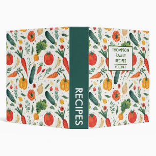 Classeur Légumes peints à la main Recette personnalisée