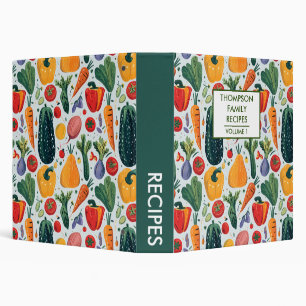 Classeur Légumes peints à la main Recette personnalisée