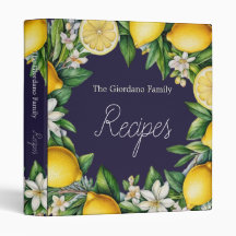 Lemon Fruit Flowers Leaves Botanical Recipe