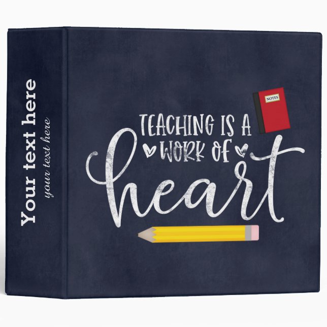 Classeur L'enseignement est un travail de coeur (Devant/Côté)