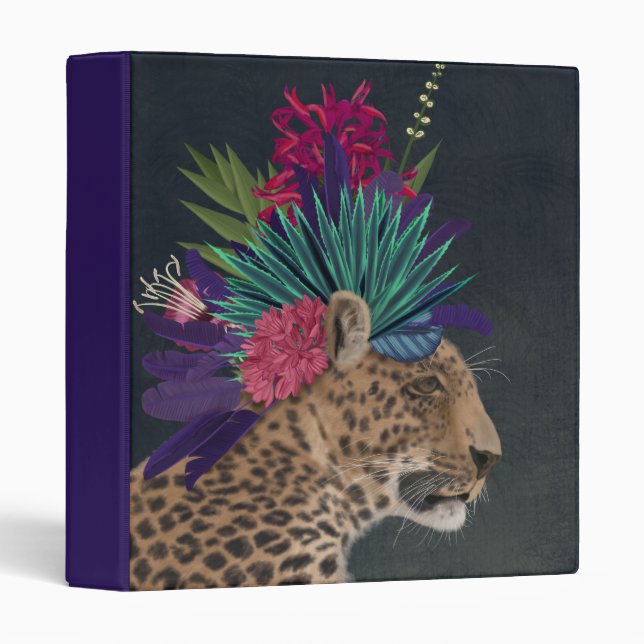 Classeur Leopard avec tête tropicale (Devant/Côté)