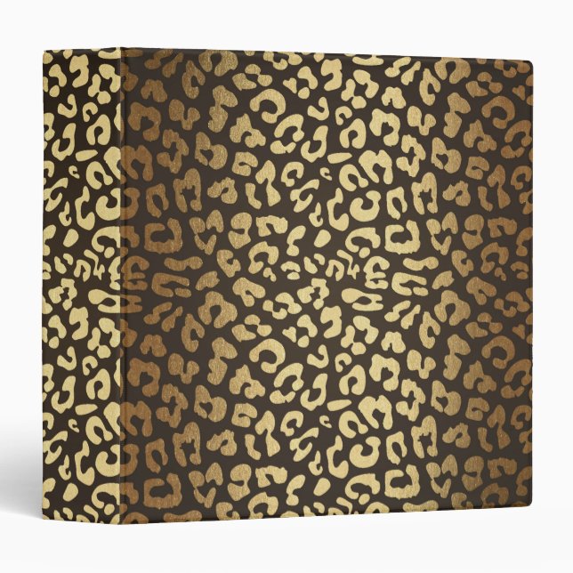 Classeur Leopard Cheetah Peau animale Imprimer Glam Or mode (Devant/Côté)