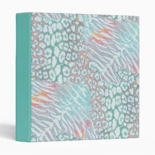 Classeur léopard, tigre, peau, tacheté, rayé, Turquoise,