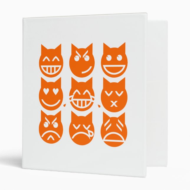 Classeur Les 9 vies du chat Emoji (Devant/intérieur)