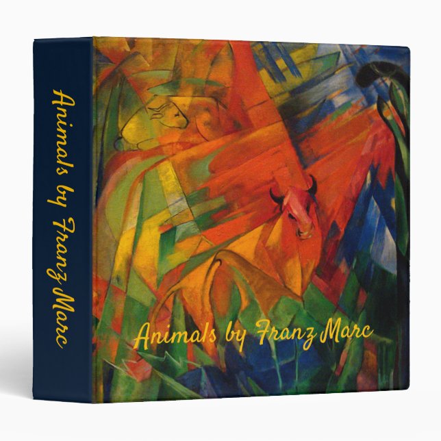 Classeur Les animaux dans un paysage par Franz Marc (Devant/Côté)