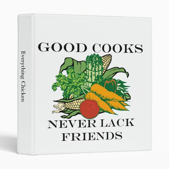 Classeur Les bons cuisiniers d'épine faite sur commande ne (Devant/Côté)