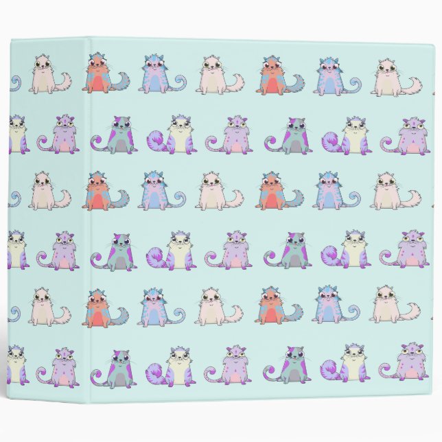 Classeur Les chats mignons sont des cryptokitties motif 1 (Devant/Côté)