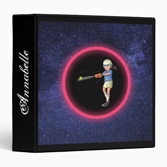 Classeur Les filles Softball Galaxy (Devant/Côté)