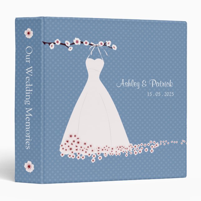 Classeur Les fleurs de cerisier et la robe de mariage sur (Devant/Côté)