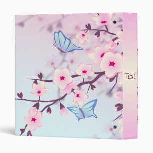 Classeur Les fleurs de cerisiers et les papillons Personnal