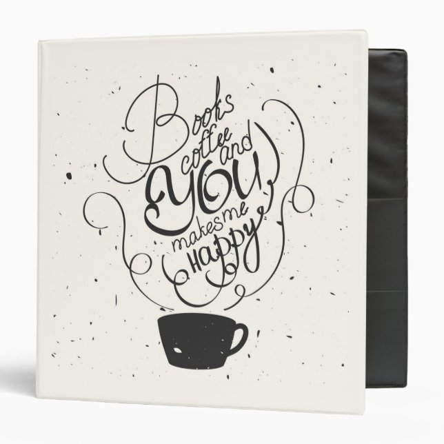 Classeur Les livres café et vous me rend heureux (Devant/Intérieur)