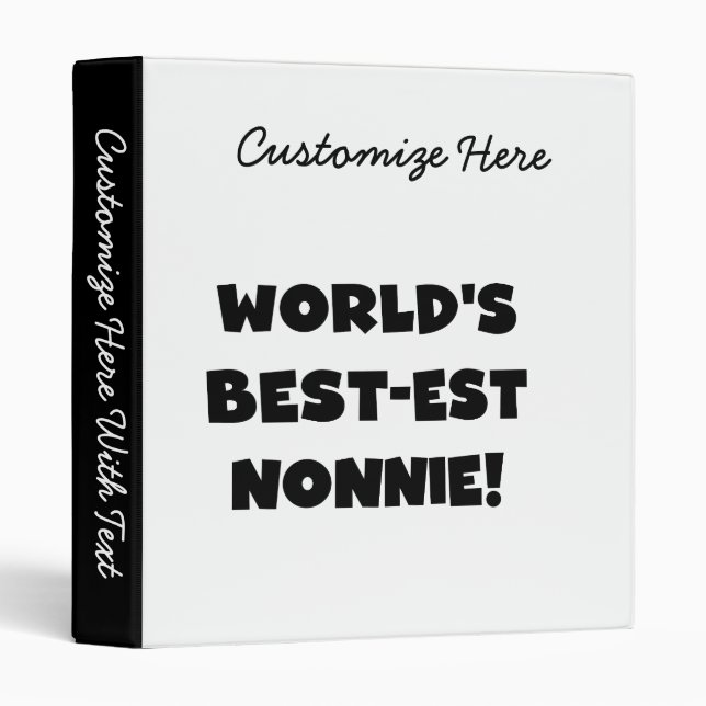Classeur Les meilleurs cadeaux Nonnie du monde de Black Tex (Devant/Côté)