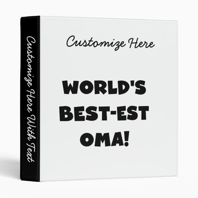Classeur Les meilleurs cadeaux Oma Noir ou Blanc du monde (Devant/Côté)