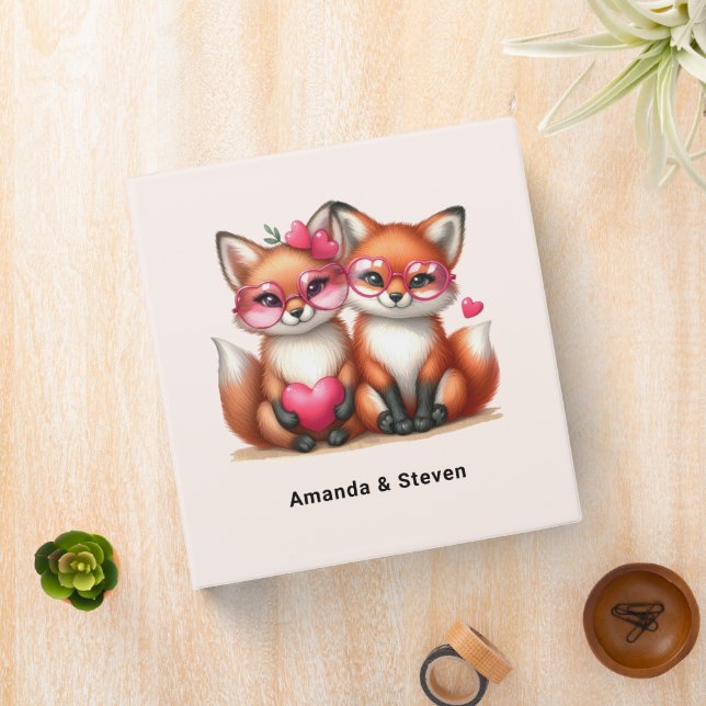 Classeur Les mignons renards orange en amour (In Situ)