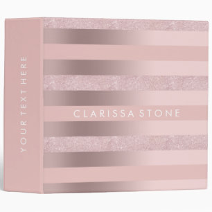 Classeur Les parties scintillantes roses élégantes d'or et