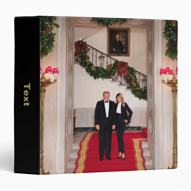 Classeur Les pas de Noël Président Donald Trump & Melania (Devant/Côté)