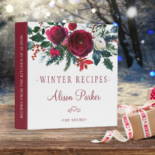 Classeur Les pivoines rouges bouquet d'hiver recettes rusti