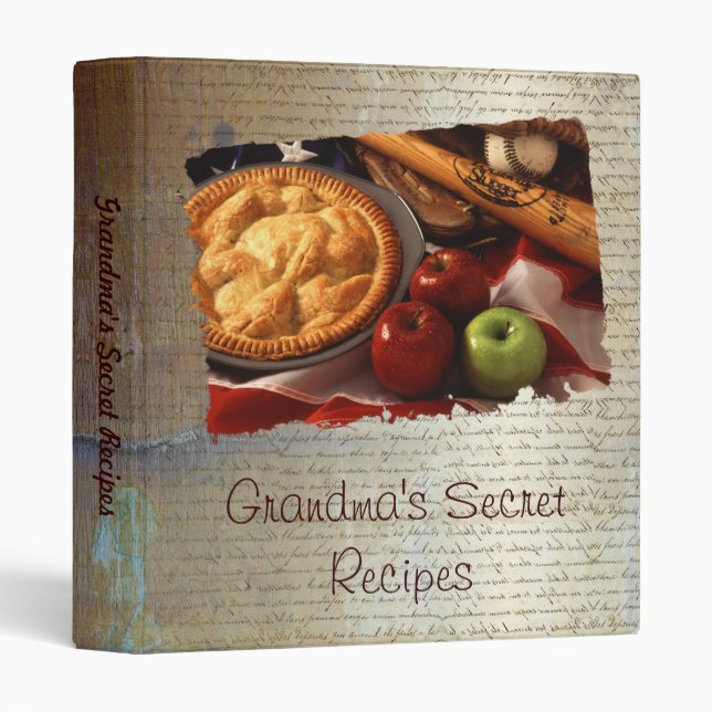 Classeur Les recettes secrètes de la grand-maman (Devant/Côté)