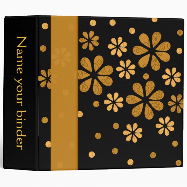 Classeur Les rétros fleurs pointille le concepteur de 2 (Devant/Côté)