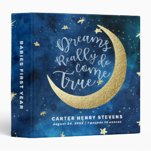 Classeur Les rêves Vraiment Vrai Lune Étoiles Bébé Album