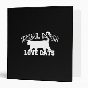 Classeur Les vrais hommes aiment les chats Silhouette blanc