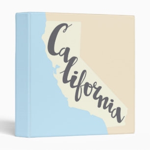 Classeur Lettrage de brosse de la Californie avec la carte