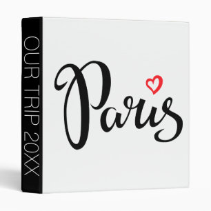Classeur Lettrage de brosse de Paris avec le coeur