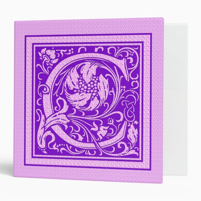 Classeur Lettre Casquette décorative C violet et rose (Devant/intérieur)