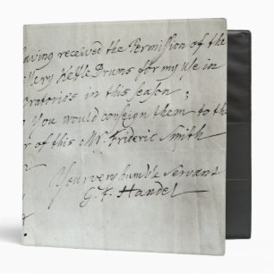Classeur Lettre de George Frederick Handel