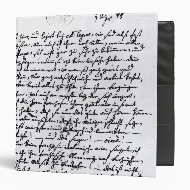Classeur Lettre de Mozart à son père, le 5 avril (Devant/Intérieur)