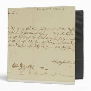Classeur Lettre de Mozart à un franc-maçon, janvier 1786